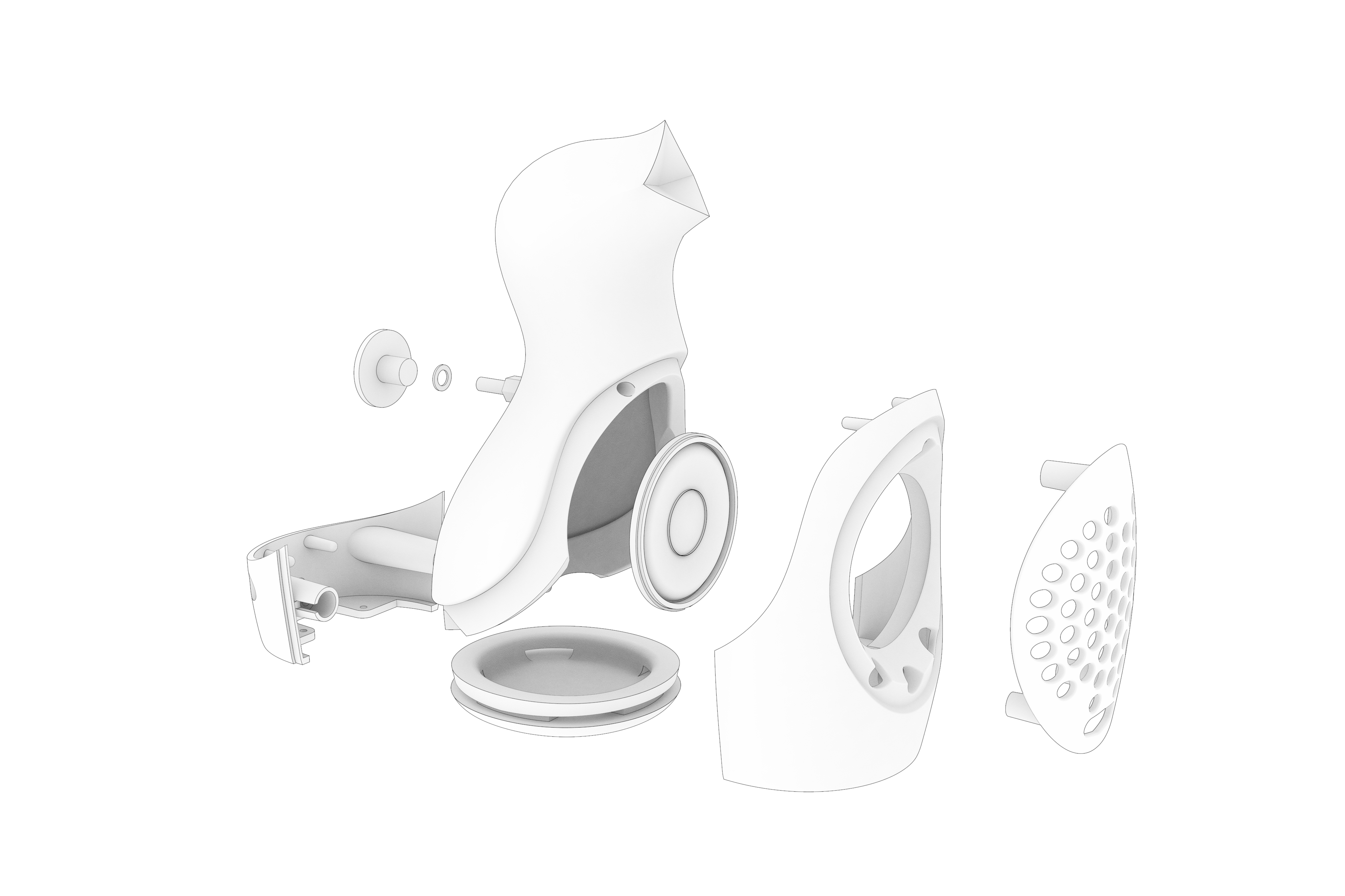 Exploded view of the assembly